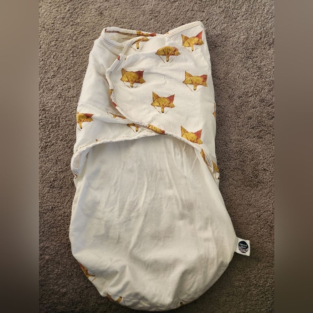 Nested Bean Zen Swaddle Premier Fox Pattern Bamboo One Size 0-6 Months